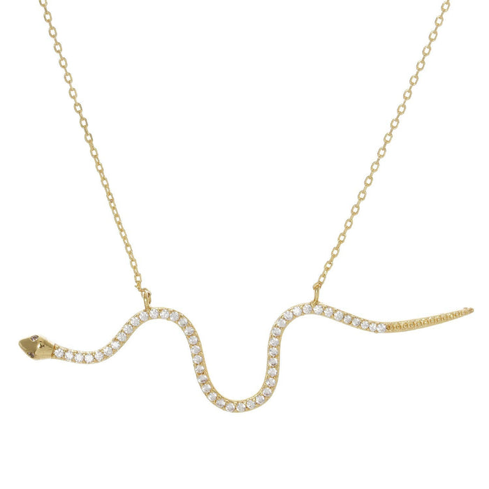 Gold Plated Snake Pendant Necklace