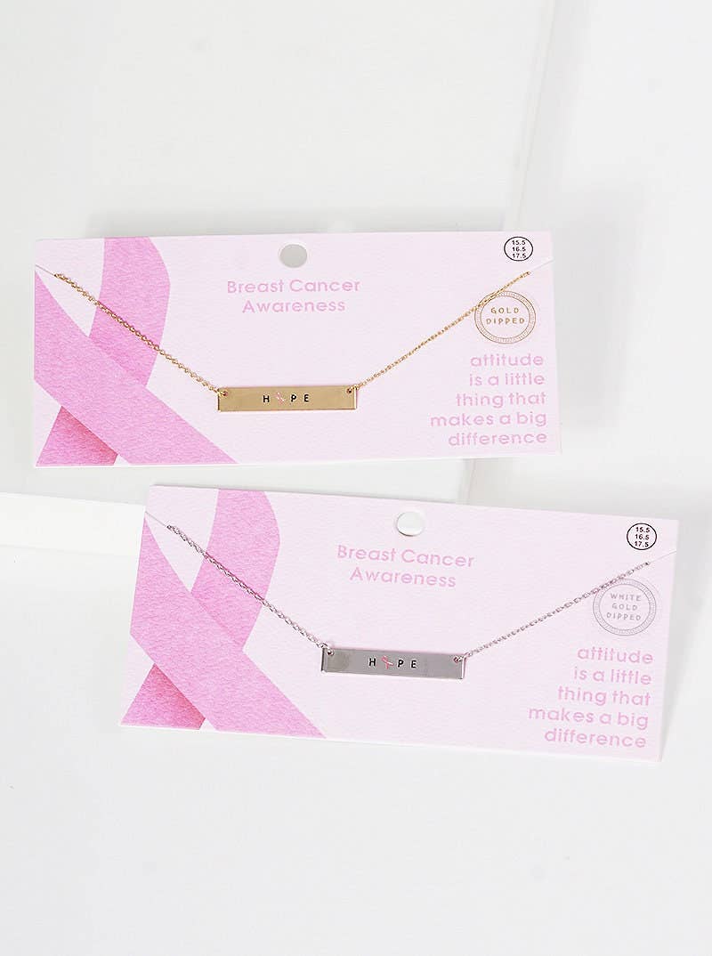 Breast Cancer Awareness "HOPE" Necklace