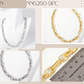 18K-Gold-Dipped 17-12mm Textured Geometric Chain Necklace