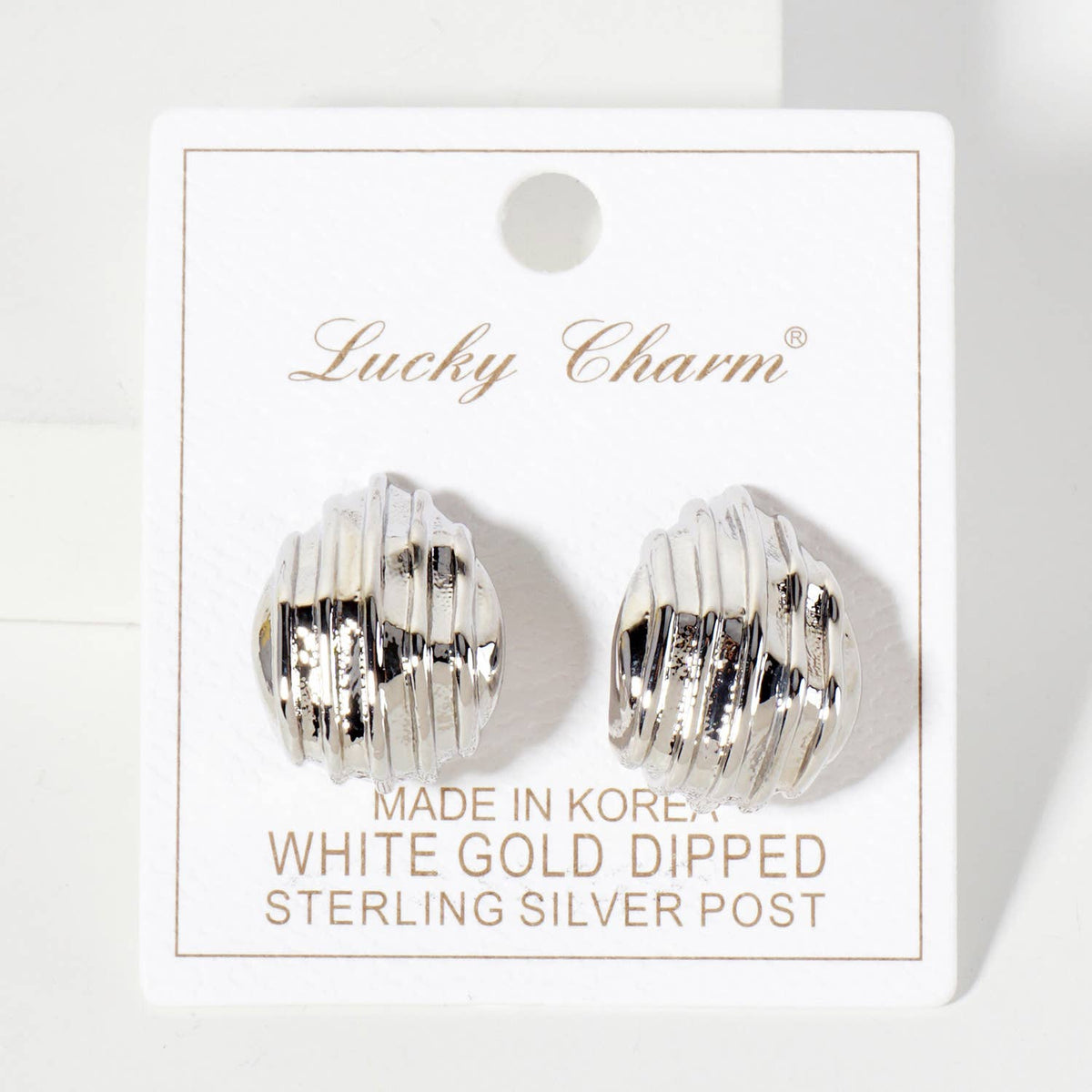 Polished Brass Lined Soft-Curve Teardrop Post Earrings