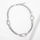 Three Oval-Shaped Accents 5mm Wheat-Chain Necklace