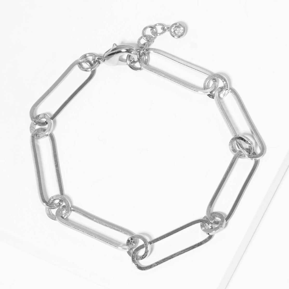 Minimalist Paperclip Chain Bracelet with Dainty Charm