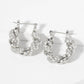 Rolled Design Single Row Embellishment 20mm Hoop Earrings