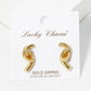 Gold and White Gold Dipped Twisted Statement Earrings