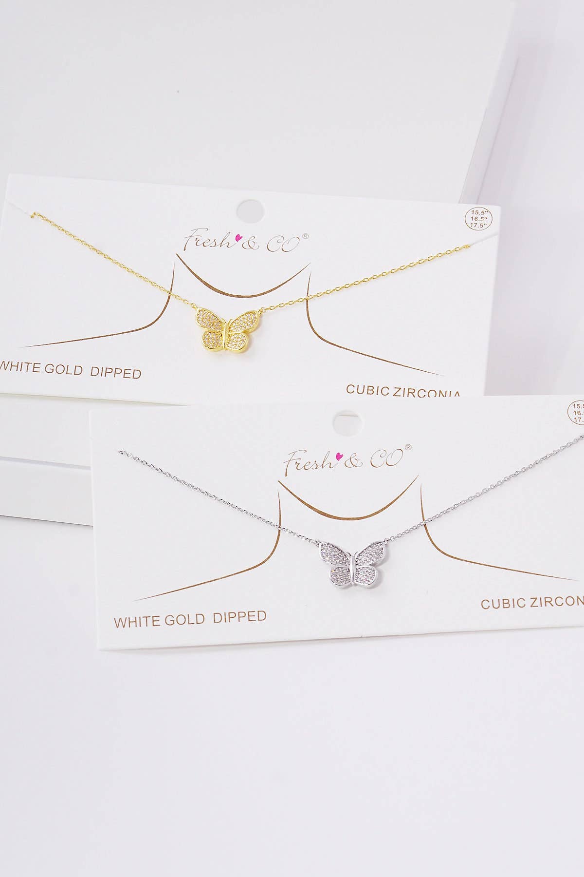 Gold Cubic Filled Butterfly Necklace
