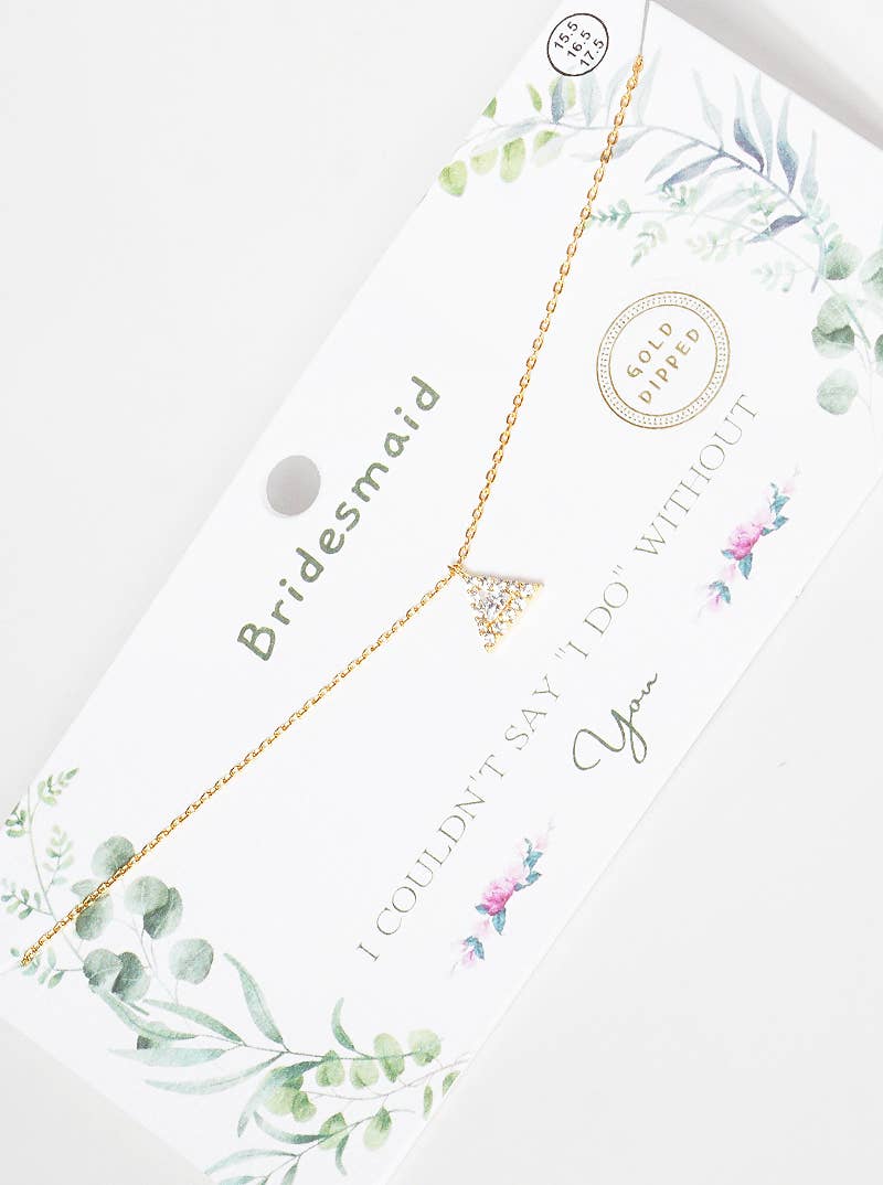 Dainty Pave Triangle Bridesmaid Necklace