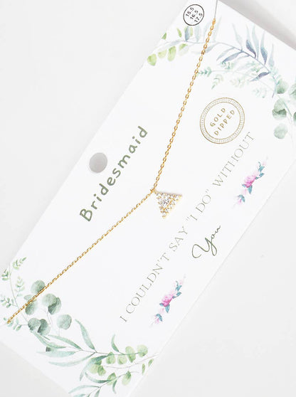 Dainty Pave Triangle Bridesmaid Necklace