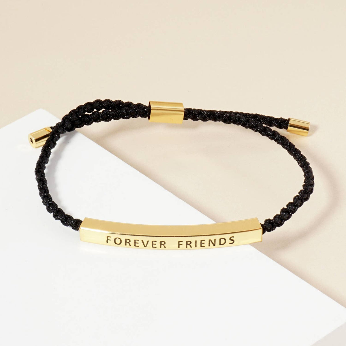 Inspirational Messages "Forever Friends" Tube Bar Bracelet