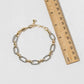 Two-Tone Mixed Metal Textured Link Bracelet