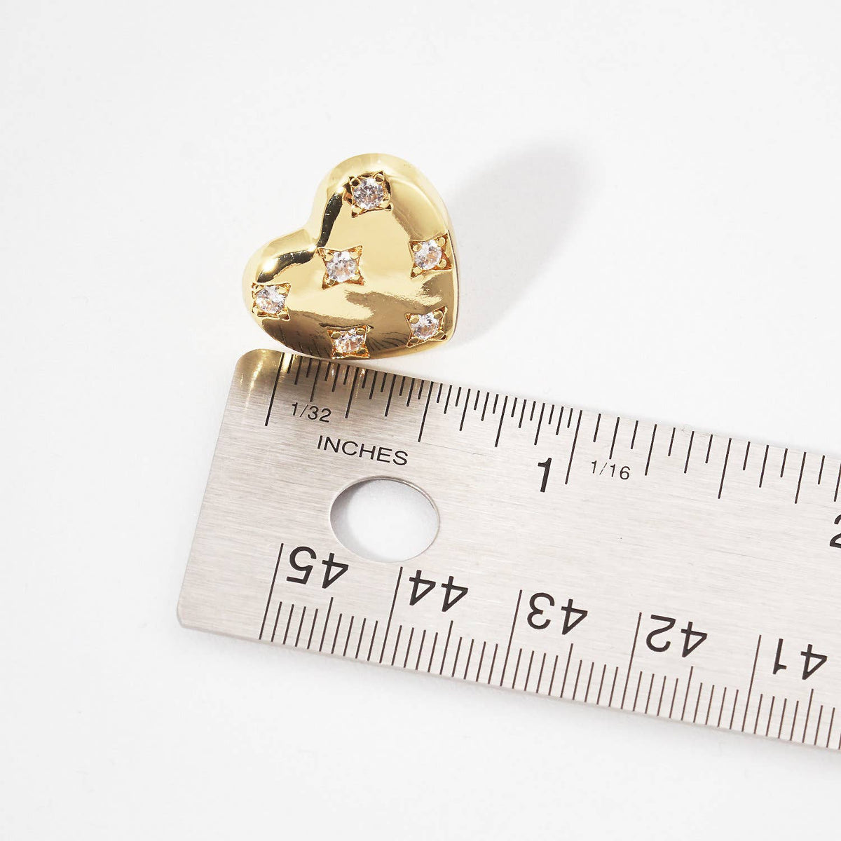 Gold Heart Shaped Post Earrings