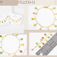 Botanical-Theme Enamel Flower Charms Chain Bracelet