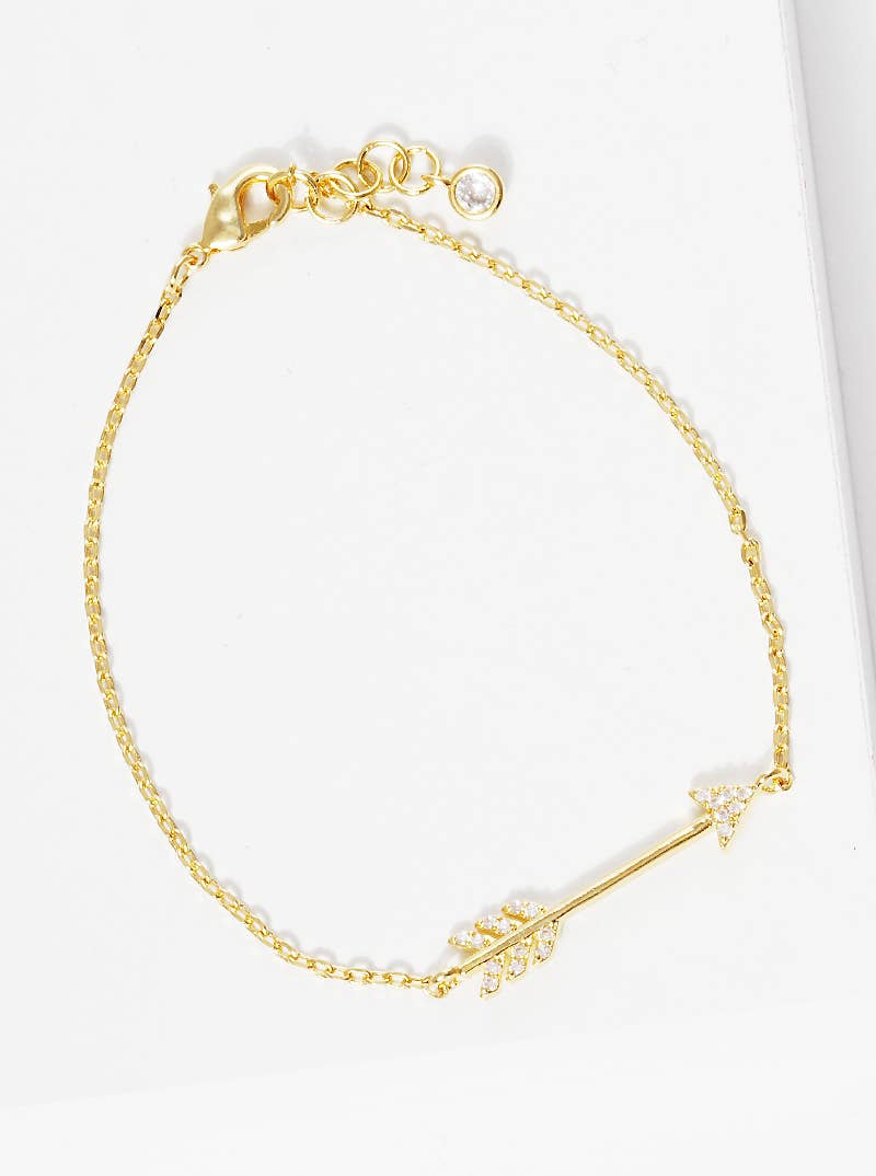 Minimalist Pavé Arrow Charm Bracelet