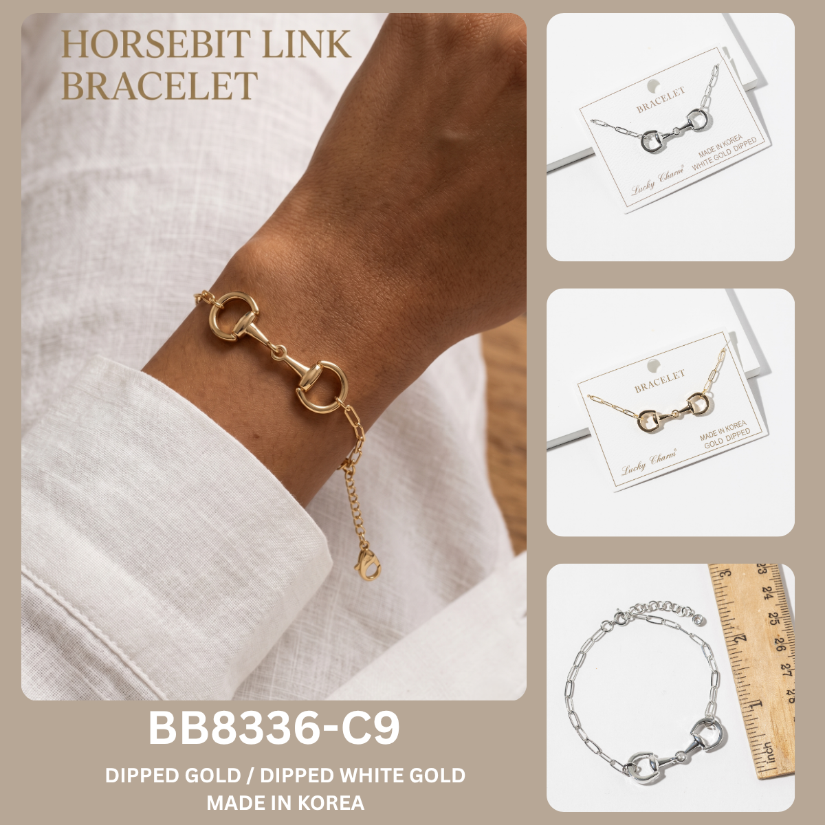 Minimalist Horsebit Link Chain Bracelet