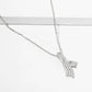 Elegant Pave Crystal Layered Ribbon Pendant Necklace