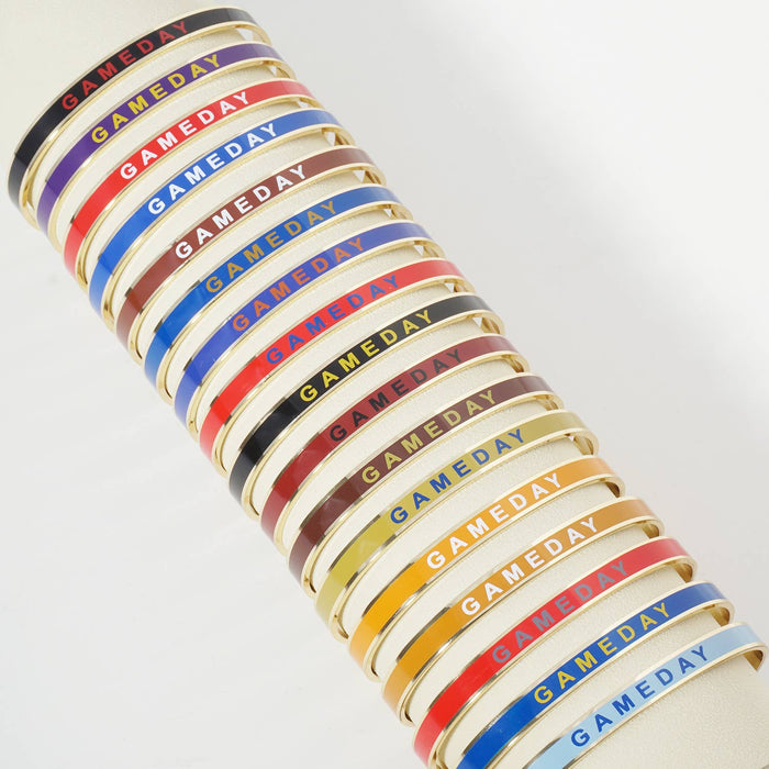 18K GOLD DIPPED ENAMEL GAME DAY CUFF BRACELET.