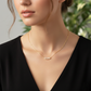 Minimalist Petite Pearl and Crystal Bar Necklace