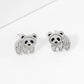 Animal-Theme Brushed Brass 10mm Panda Stud Earrings