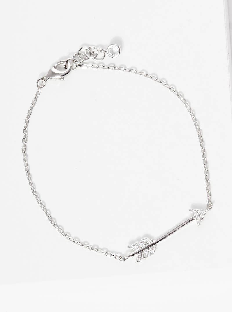 Minimalist Pavé Arrow Charm Bracelet