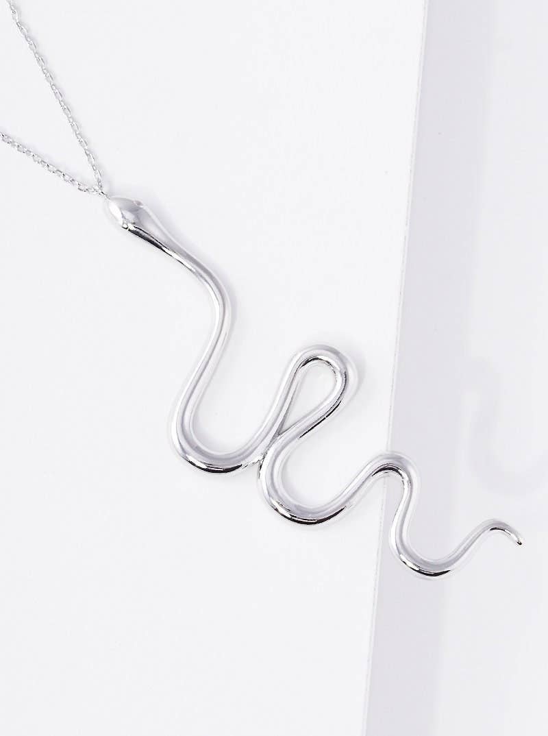 Gold Plated Dangling Snake Necklace