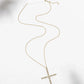 Crystal Cross Pendant Necklace – Gold & Silver Pavé Cross