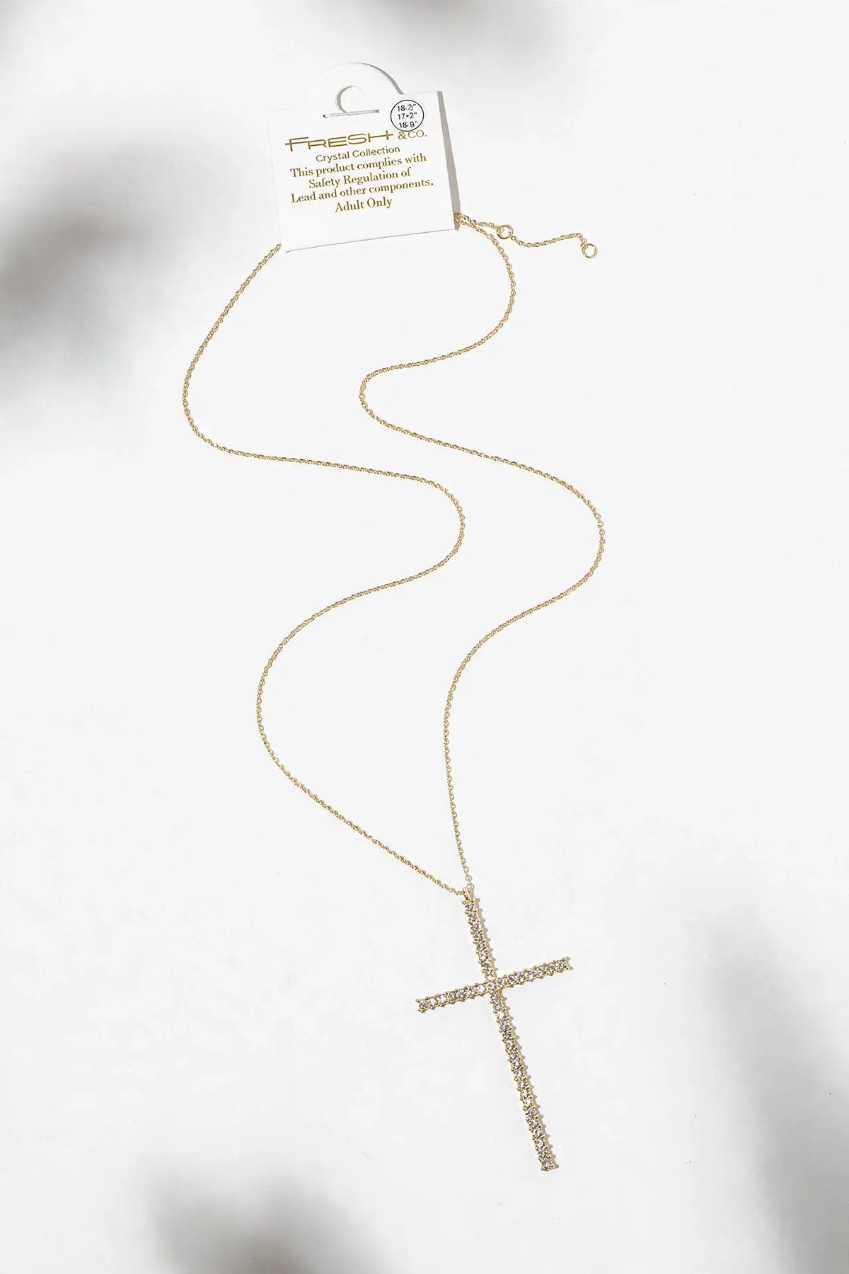 Crystal Cross Pendant Necklace – Gold & Silver Pavé Cross