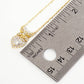 Heart CZ-Stone Drop Pave-Set Bow Pendant Necklace