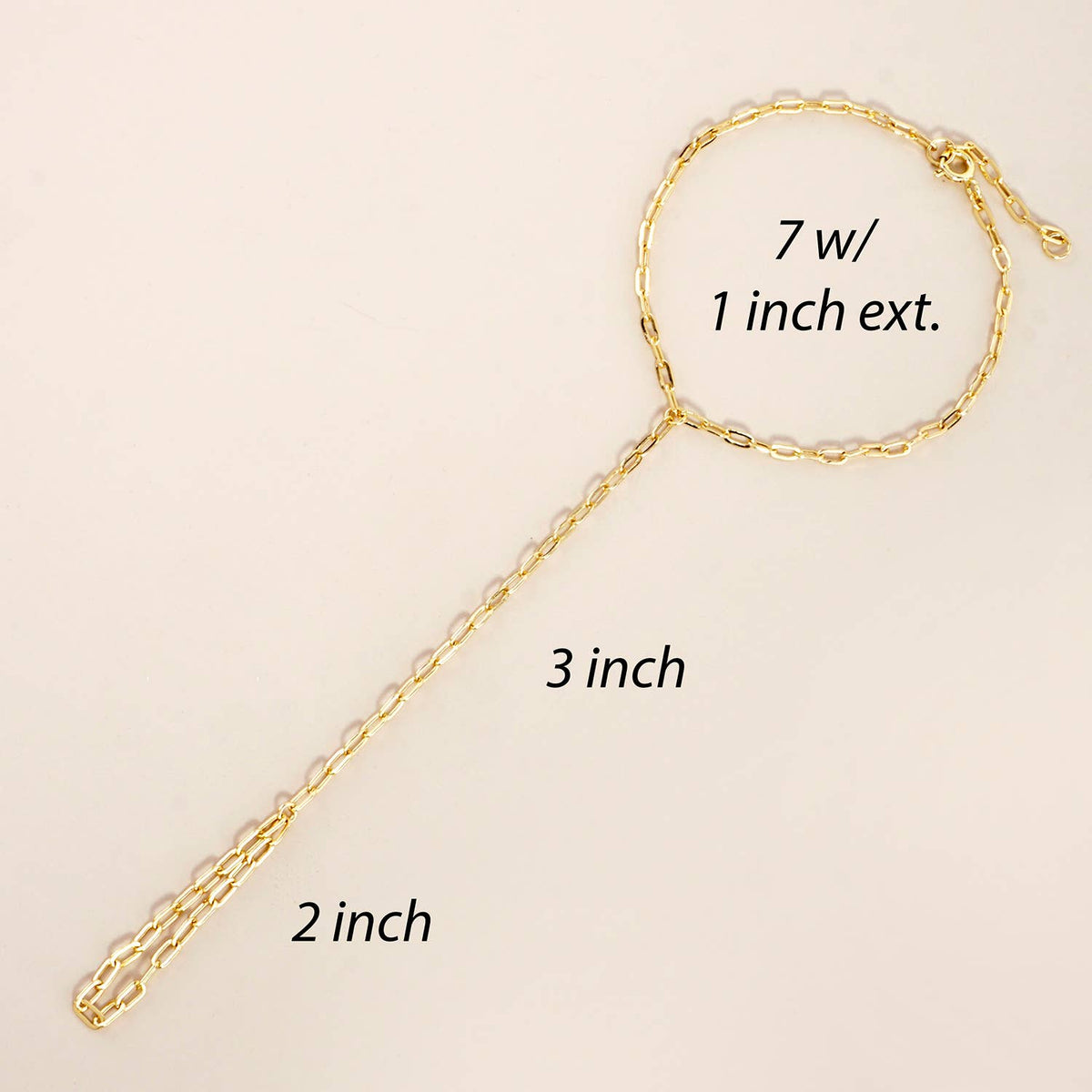 4mm Link-Chain 18K-Gold-Dipped Brass Hand-Chain Bracelet