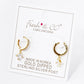 4-Prong Square Cubic Zirconia Drop 10mm Huggie Hoop Earrings