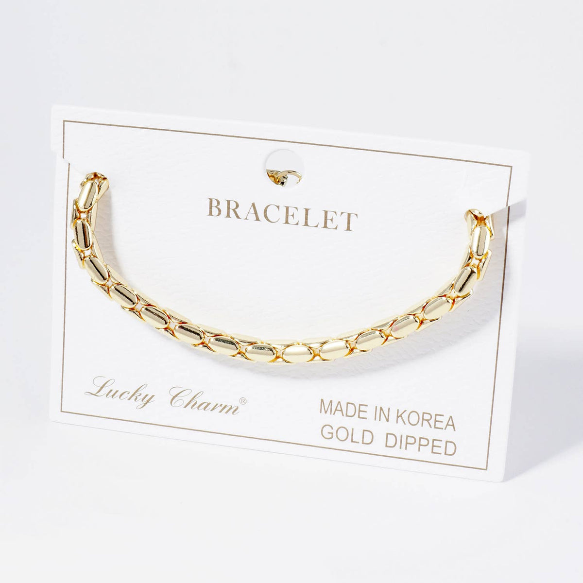 18K Gold Dipped Tube Link Chain Bracelet