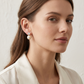 Bridesmaid Pearl & Cubic Zirconia Halo Drop Earrings