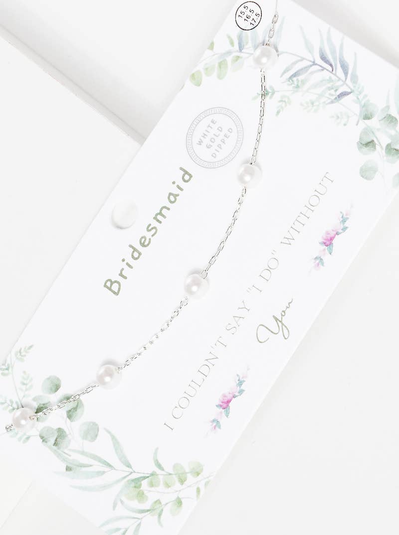Bridesmaid Pearl Station Necklace