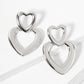 Polished Brass Cutout Double Heart Drop Dangle Earrings
