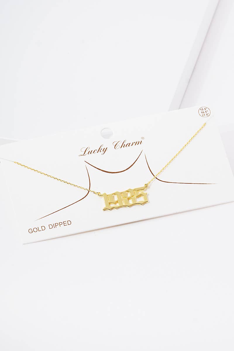 Gold Plated Birth Year Necklace