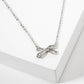Bow Pendant with Square-Cubic-Zirconia Stones Necklace