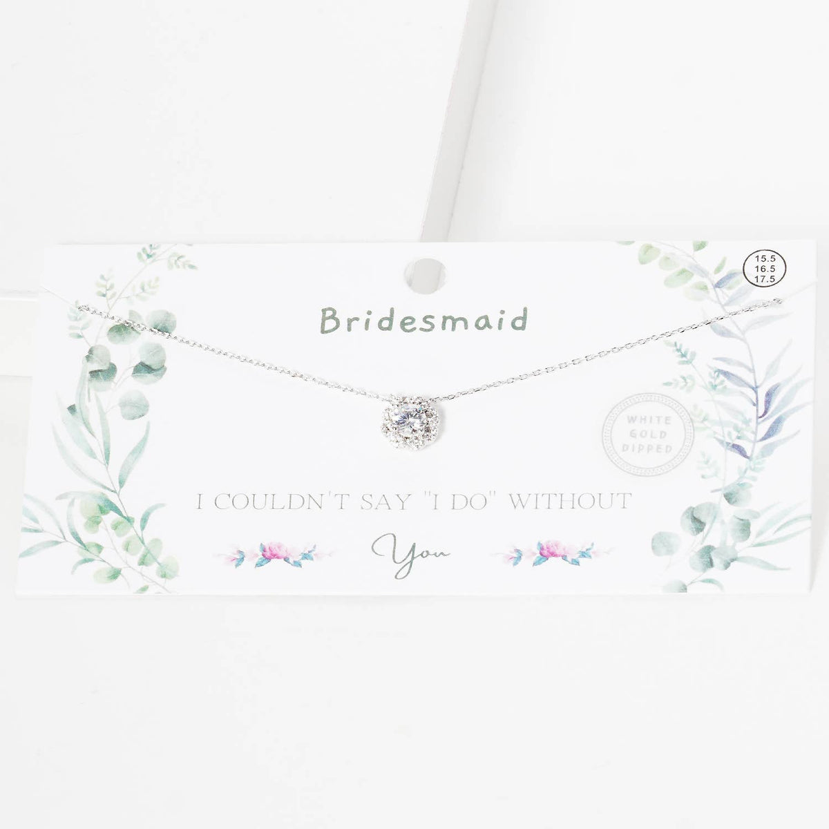 Bridesmaid Cluster Cubic Zirconia Pendant Necklace