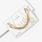 Mixed Link & Wheat Chain Anklet - 14K Gold/White Gold Dipped