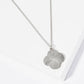 Sunburst Texture Quatrefoil Pendant Brass Necklace