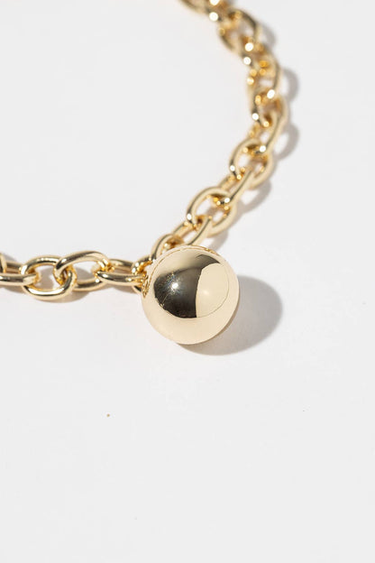 Minimalist Magnetic Clasp Link Bracelet with Spherical Ball