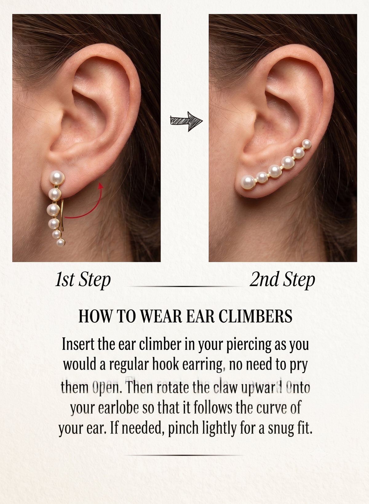 Gold Plated Zig Zag Ear Climber Earrings