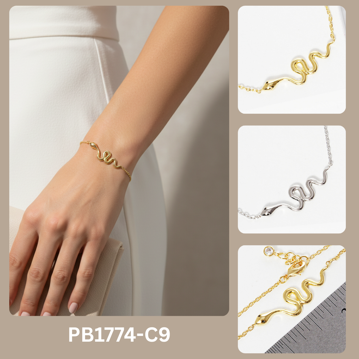 Minimalist Snake Charm Bracelet