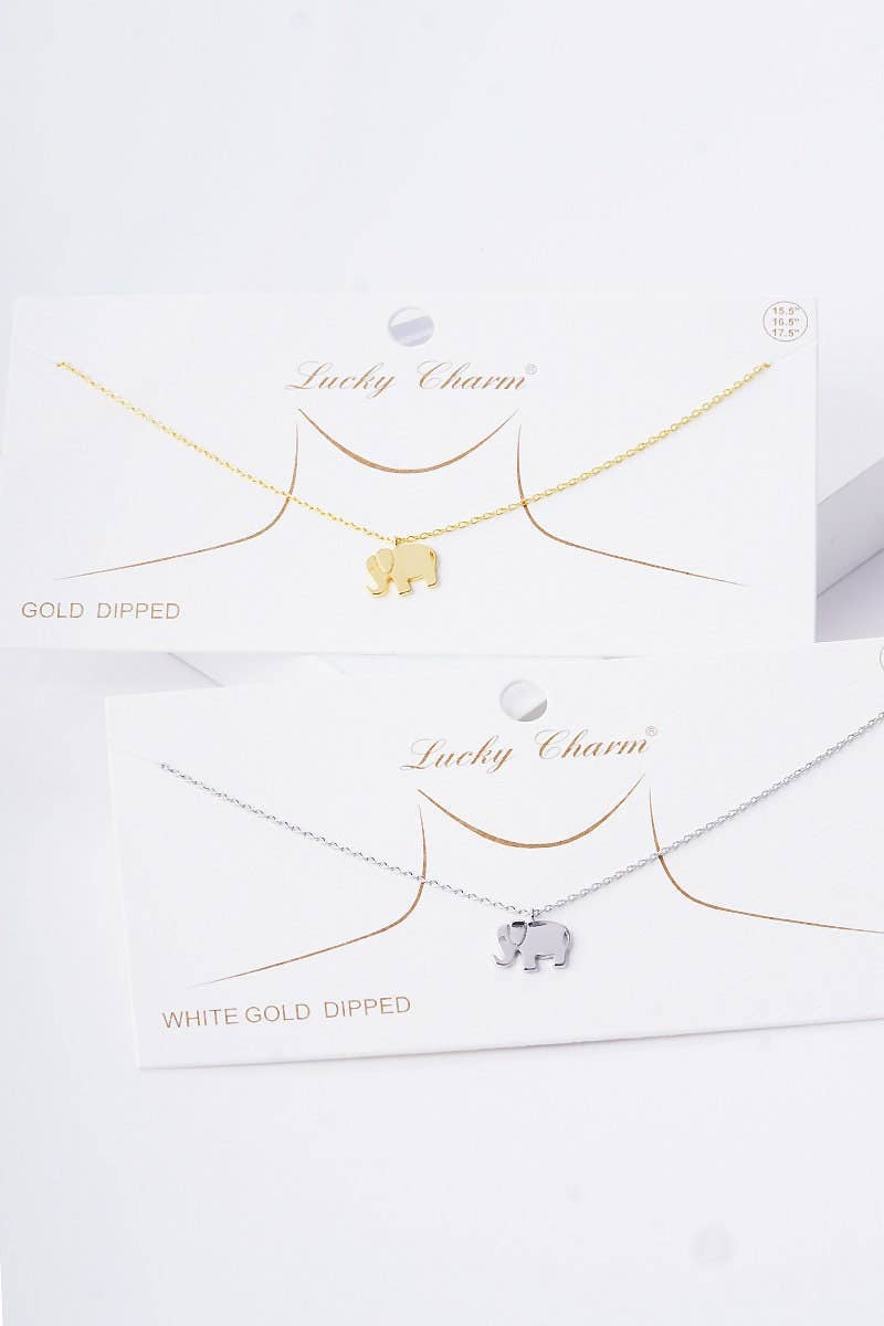 Gold Baby Elephant Necklace