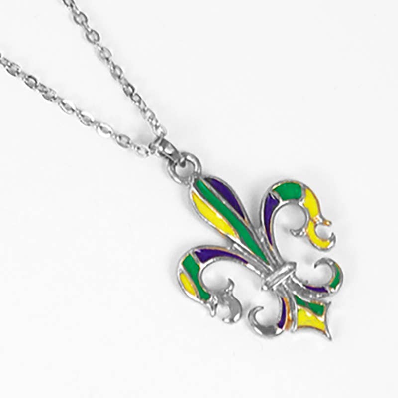 Gold Plated Mardi Gras Sequin Necklace