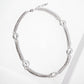 Five Oval-Chain Accents Wheat-Chain Necklace