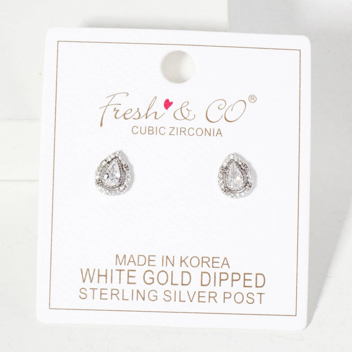 Teardrop Embellishment 9mm 18K-Gold-Dipped Stud Earrings