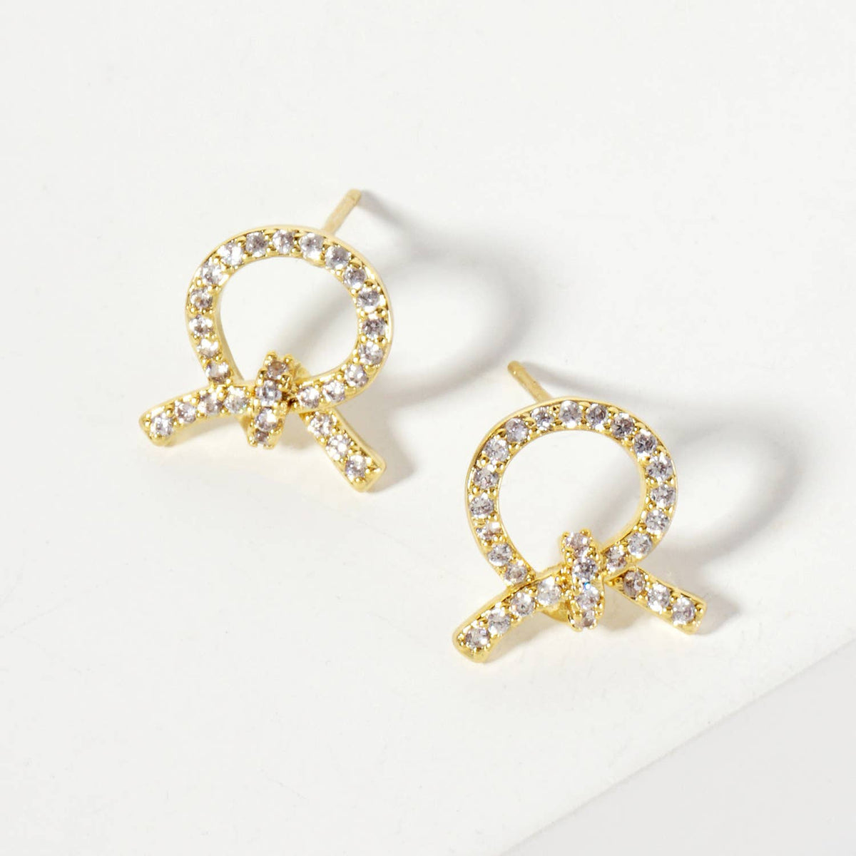 Knot Design 18K-Gold-Dipped Stud Earrings
