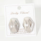 Polished Brass Soft-Curve Lined Hexagon Stud Earrings