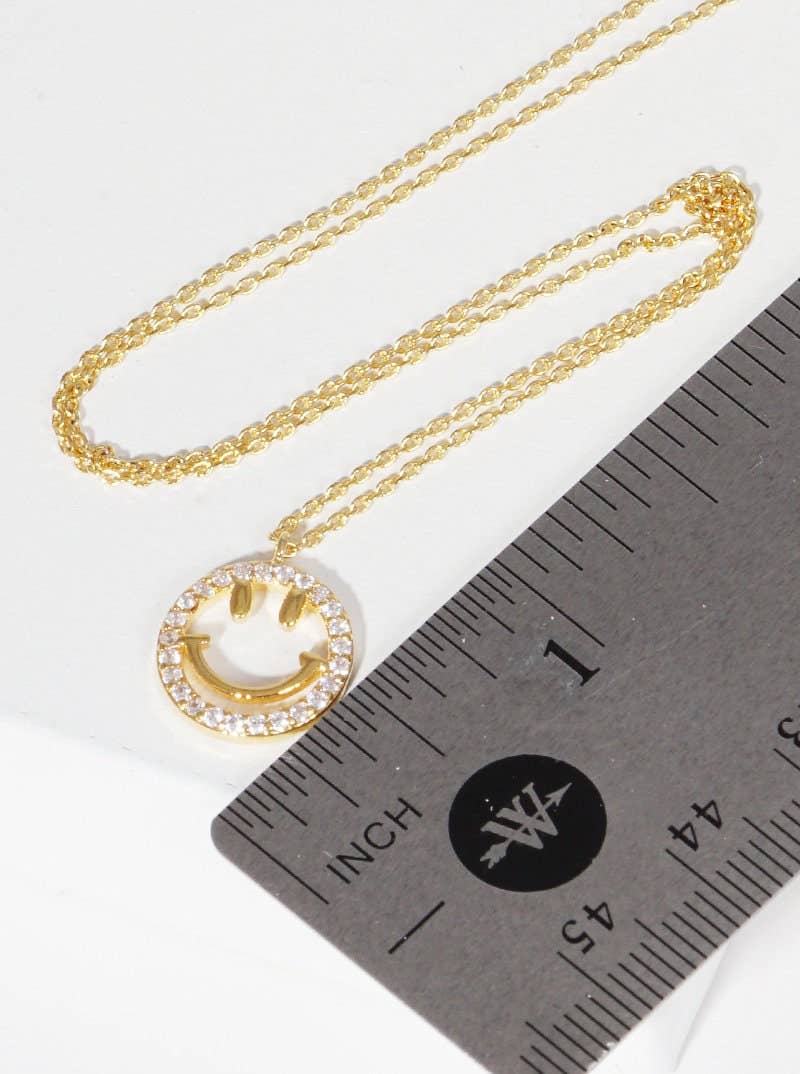 Gold Plated Smiley Face Necklace