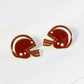 18K Gold Dipped Enamel Football Helmet Game Day Stud Earring