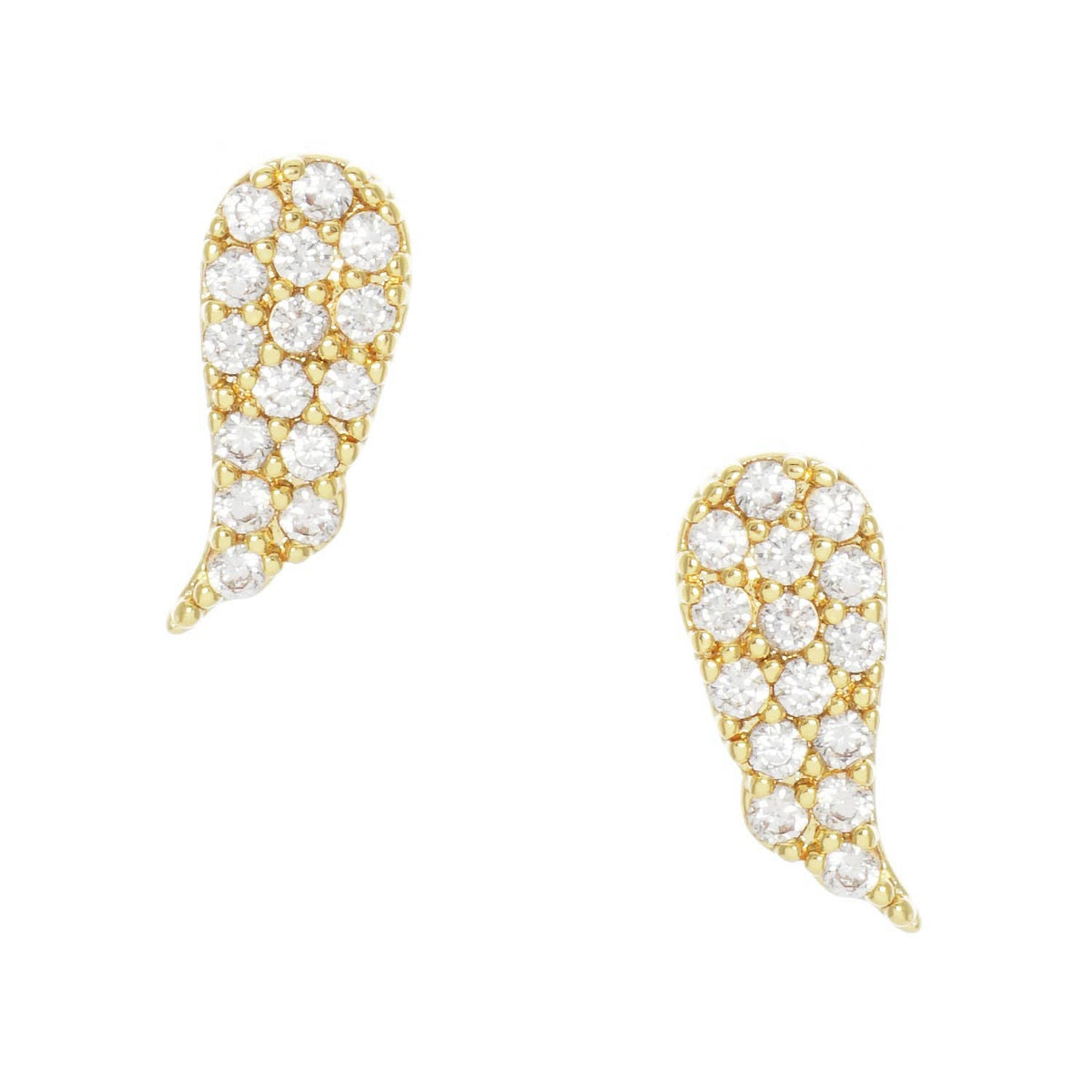 Gold Angel Wing Stud Earrings