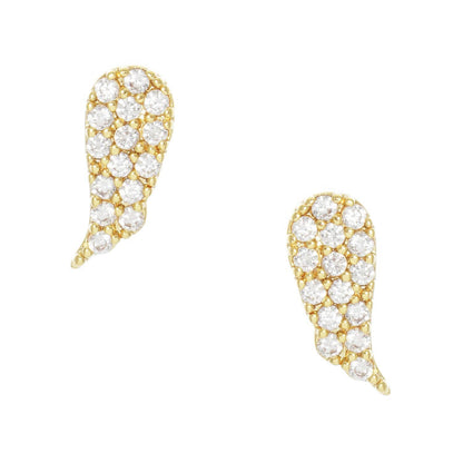 Gold Angel Wing Stud Earrings